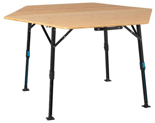 Defa 6-hoekige bamboe tafel - 120 x 104 cm, Caravans en Kamperen, Kampeeraccessoires, Nieuw, Verzenden