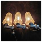 Wandlamp - Chroom, Glas - Vintage set van drie design