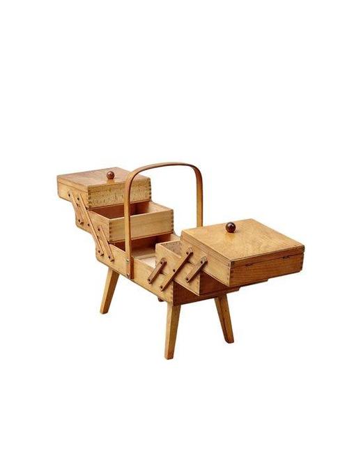 Naaidoos - Beuken - Werkmand, Antiek en Kunst, Kunst | Designobjecten