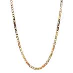 Tricolour gouden valkenoog collier 44 cm 14 karaat, Verzenden, Zo goed als nieuw, Goud