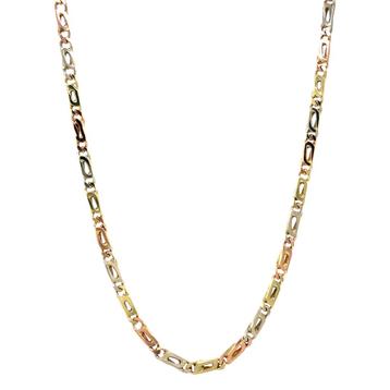 Tricolour gouden valkenoog collier 44 cm 14 karaat beschikbaar voor biedingen