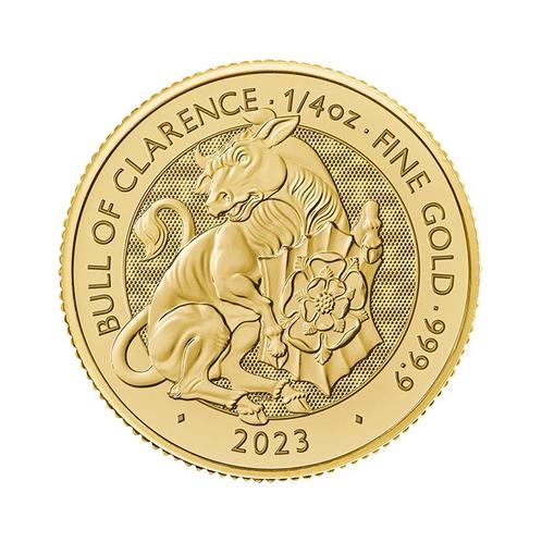 Tudor Beasts Bull of Clarence 2023 1/4 troy ounce, Postzegels en Munten, Edelmetalen en Baren, Verzenden