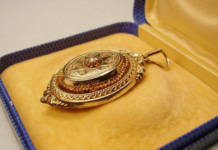 Hanger - 12 kt. Geel goud, Zilver, Verguld Parel -, Sieraden, Tassen en Uiterlijk, Antieke sieraden