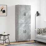 vidaXL buffetkast 69,5x34x180 cm bewerkt hout betongrijs, Verzenden, Nieuw, 50 tot 100 cm, Minder dan 100 cm