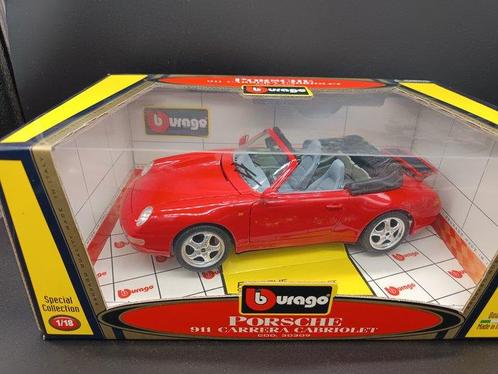 Porsche 911 CARRERA CABRIOLET 1:18 - Modelauto - Burago, Hobby en Vrije tijd, Modelauto's | 1:5 tot 1:12