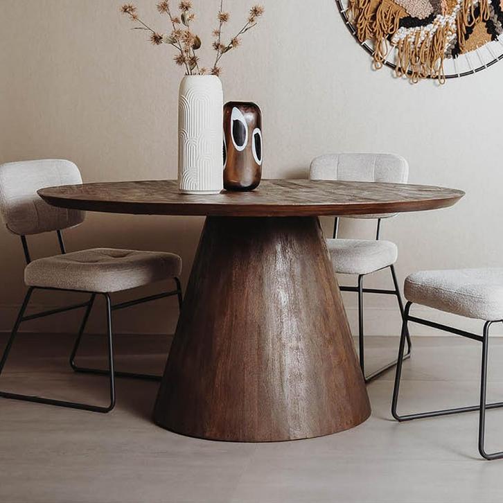 *WOONWINKEL* Tower Living Premana Houten Eettafel Rond 130 C, Huis en Inrichting, Tafels | Eettafels, Nieuw, Verzenden