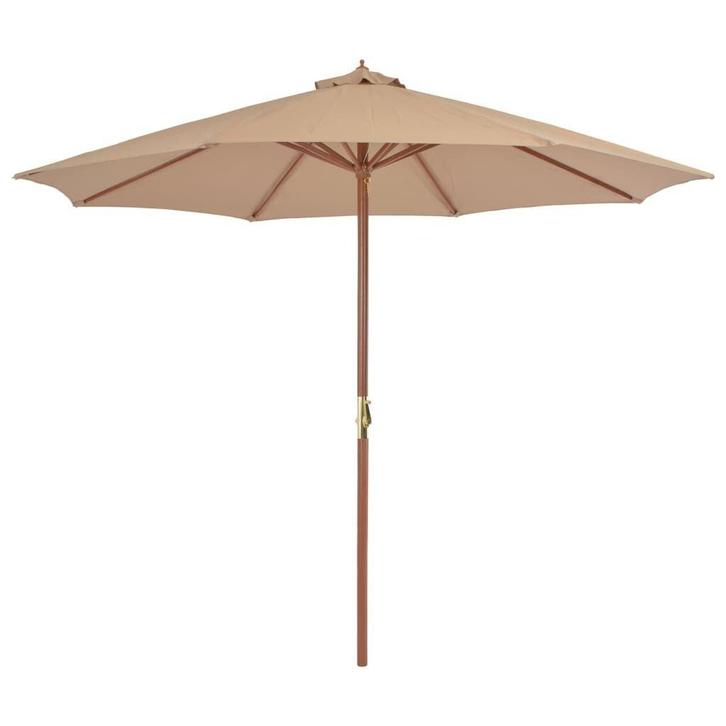 Parasol 300cm taupe | Gebruikt | 65% Korting, Tuin en Terras, Parasols, 3 tot 4 meter, Nieuw, Stokparasol, Ophalen of Verzenden