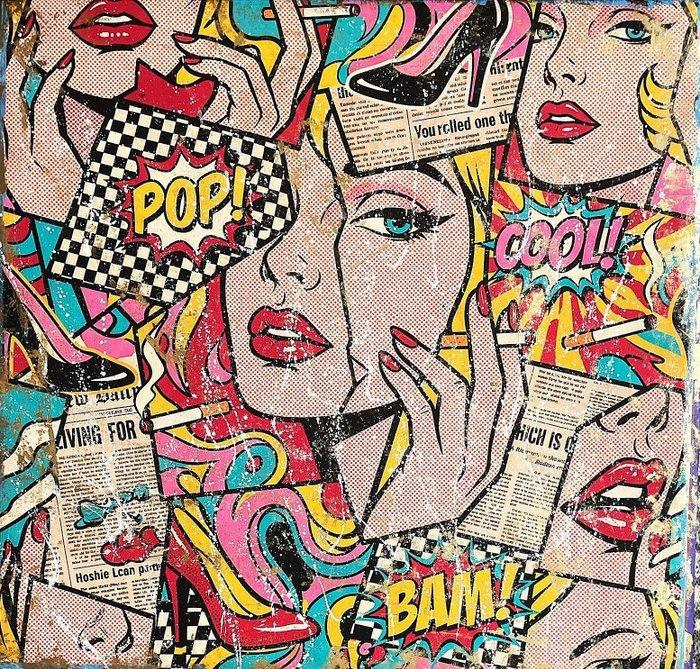 Nicole Lubbers (XX) - Comic Queen XL, Antiek en Kunst, Kunst | Schilderijen | Modern