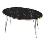 [en.casa] Salontafel Hirtshals ovaal 41x90x50 cm marmer zwar, Huis en Inrichting, Tafels | Salontafels, Verzenden, Nieuw