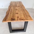 Eettafel boomstam | 260x110cm  | Mangohout | Naturel, Huis en Inrichting, Tafels | Eettafels, Ophalen of Verzenden, Nieuw, Industrieel