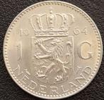 Nederlandse zilveren Gulden 1964, Postzegels en Munten, Munten | Nederland, Verzenden, Koningin Juliana, Losse munt, Zilver