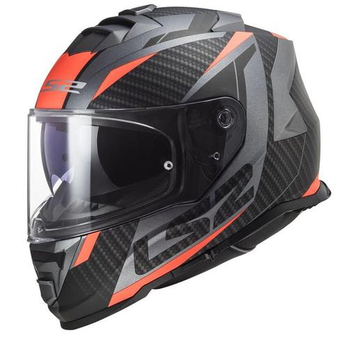 LS2 FF800 Storm II Racer Mat Titanium Oranje Integraalhelm, Motoren, Kleding | Motorhelmen, Integraalhelm, Heren, XXL, Nieuw met kaartje
