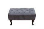 Elegante Chesterfield voetenbank antiekgrijs met, Huis en Inrichting, Banken | Voetenbanken en Poefen, Ophalen of Verzenden, Nieuw