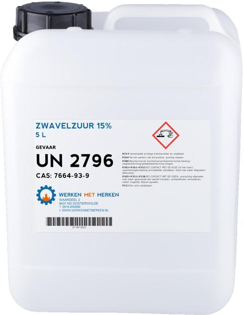 Wmm Chemie Ph verlager zwavelzuur 5 liter, can, Tuin en Terras, Zwembaden, Nieuw, Verzenden