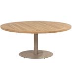 Saba low dining teak tafel 160ØxH69 cm met latte onderstel, Ophalen of Verzenden, Nieuw