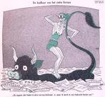 Spotprent over zwemmen in de paperassen van Europa (Lithos), Antiek en Kunst, Kunst | Litho's en Zeefdrukken, Verzenden