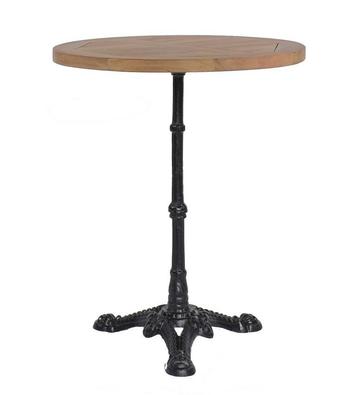 Teakhouten terras bistrotafel rond 60cm met gietijzeren voet beschikbaar voor biedingen