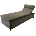 Barcelona lounge ligbed grijs wicker, Tuin en Terras, Tuinsets en Loungesets, Ophalen of Verzenden, Nieuw, Wicker