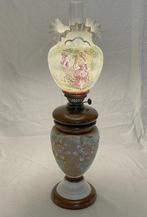 Tafellamp - Porselein, Glas - olielamp, Antiek en Kunst, Curiosa en Brocante