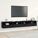 vidaXL TV Wandkast 2 pcs Zwart eiken 100 x 30 x 30 cm, Minder dan 50 cm, Verzenden, Nieuw, Minder dan 100 cm