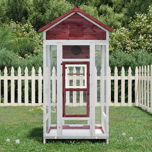Volière Vogelkooi 91,5x53x170 cm massief grenenhout, Dieren en Toebehoren, Vogels | Hokken en Kooien, Nieuw, Verzenden