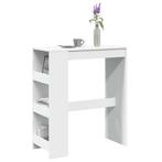 vidaXL Bartafel met rekken 90x40x103,5 cm bewerkt hout wit, Huis en Inrichting, Tafels | Eettafels, Verzenden, Nieuw
