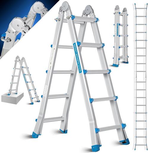MASKO® Multifunctionele ladder - Vouwladder - 4x5 Treden - Z, Huis en Inrichting, Overige Huis en Inrichting, Nieuw, Verzenden