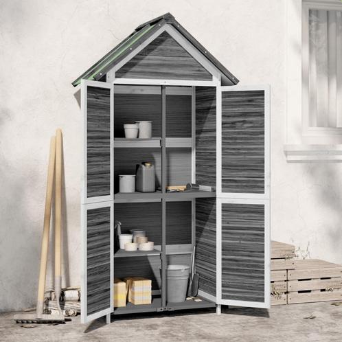 vidaXL Tuinschuur 89x52,5x175 cm massief grenenhout grijs, Tuin en Terras, Tuinhuizen, Nieuw, Verzenden