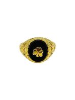 Zonder Minimumprijs - Ring - 9 kt. Geel goud Onyx, Nieuw