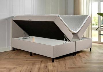 Boxspring met opbergruimte Bologna 160 200 Beige beschikbaar voor biedingen