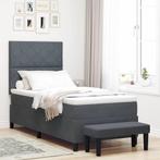 vidaXL Boxspring bed met matras Donkergrijs 100 x 200 cm, Verzenden, Nieuw, Grijs, Stof