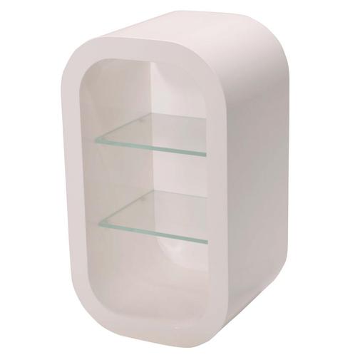 HIGH GLOSSY WIT WANDKASTJE MET 2 GLAZEN PLANKEN S-VEC-006, Zakelijke goederen, Kantoor en Winkelinrichting | Kantoormeubilair en Inrichting