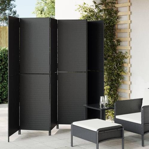 vidaXL Kamerscherm 6 panelen poly rattan zwart, Huis en Inrichting, Woonaccessoires | Kamerschermen, Nieuw, Verzenden