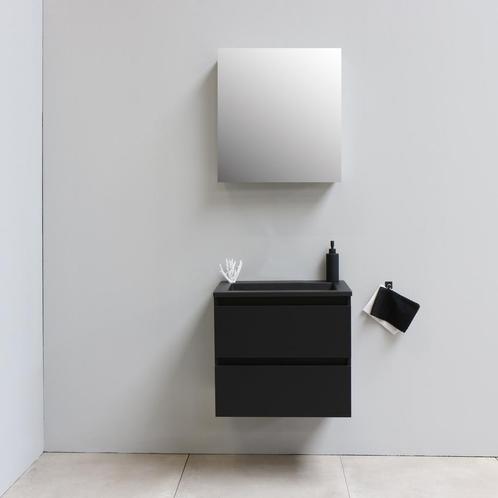 Badkamermeubel BWS Pepper Wastafel Acryl Mat Zwart Incl, Doe-het-zelf en Verbouw, Sanitair, Bad, Nieuw, Ophalen of Verzenden