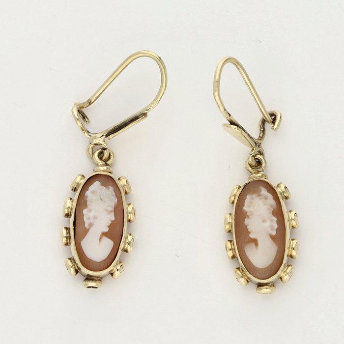 Oorbellen - 14 karaat Geel goud - Camée, Sieraden, Tassen en Uiterlijk, Oorbellen