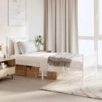 vidaXL Bedframe met hoofd- en voeteneinde metaal wit 80x200, Huis en Inrichting, Slaapkamer | Bedden, Eenpersoons, Verzenden, Wit