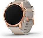 Garmin Fenix 7S 42 mm rozegoud titanium met limestone leren, Verzenden, Zo goed als nieuw