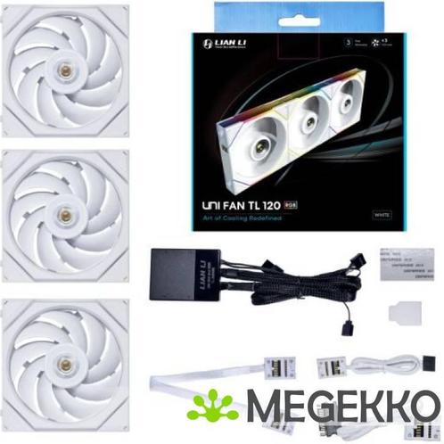 Lian Li UNI FAN TL Series 120mm 3-Pack White, Computers en Software, Computerkoelers, Nieuw, Verzenden