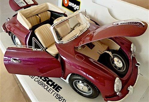 Burago 1:18 - Modelauto - Porsche 356B Cabriolet (1961), Hobby en Vrije tijd, Modelauto's | 1:5 tot 1:12
