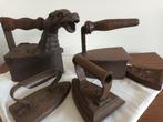 Strijkijzer (4) - Gietijzer - Hout - Antieke Strijkijzers, Antiek en Kunst, Curiosa en Brocante