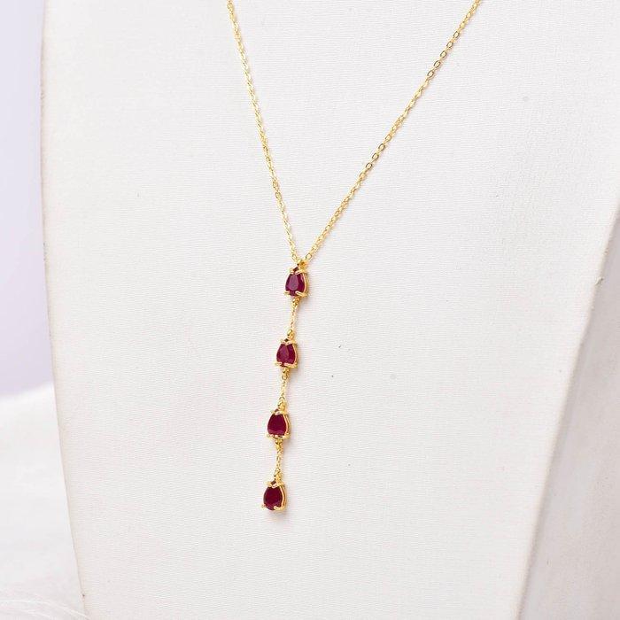 Zonder minimumprijs - Halsketting Zilver - Ruby -, Sieraden, Tassen en Uiterlijk, Kettingen