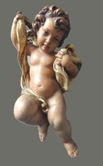 Snijwerk, Farbiger Engel - Handarbeit - 24 cm - Hout - 1980, Antiek en Kunst