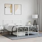 vidaXL Bedframe met hoofd- en voeteneinde metaal wit 140x200, Huis en Inrichting, Slaapkamer | Bedden, Verzenden, Wit, 140 cm