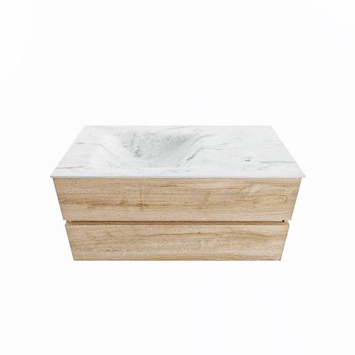 MONDIAZ VICA-DLUX 100cm badmeubel onderkast Washed Oak 2, Doe-het-zelf en Verbouw, Sanitair, Bad, Nieuw, Ophalen of Verzenden