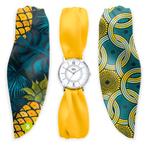 Bill´s Zwitserse Horloge Trendy Satijnen armband -, Nieuw