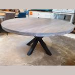 Eettafel rond | 140cm  | Mangohout | Grijs, Huis en Inrichting, Tafels | Eettafels, Ophalen of Verzenden, Nieuw, Industrieel