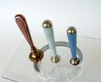 Two Guilloche Enamel Silver Wax Seals, together with another