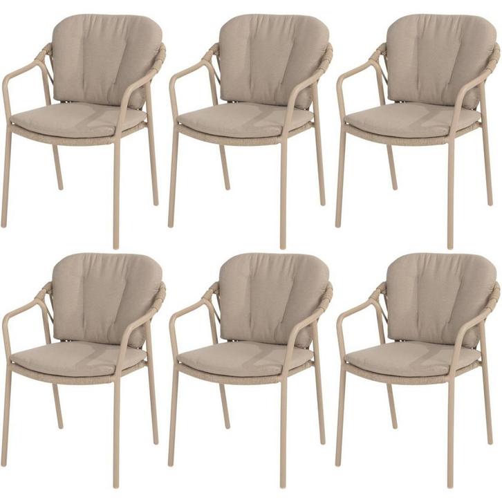 Manitoba stapelbare tuinstoel latte Taste 4SO set van 6, Tuin en Terras, Tuinstoelen, Nieuw, Ophalen of Verzenden