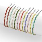 Geboorstesteen tennisarmbandjes goud, Verzenden, Nieuw, Zilver