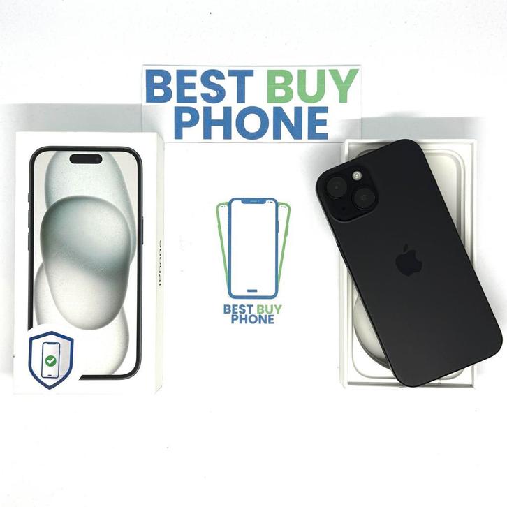 iPhone 15 128GB zwart /100% batt /kras vrij scherm /garantie, Telecommunicatie, Mobiele telefoons | Apple iPhone, Zonder abonnement